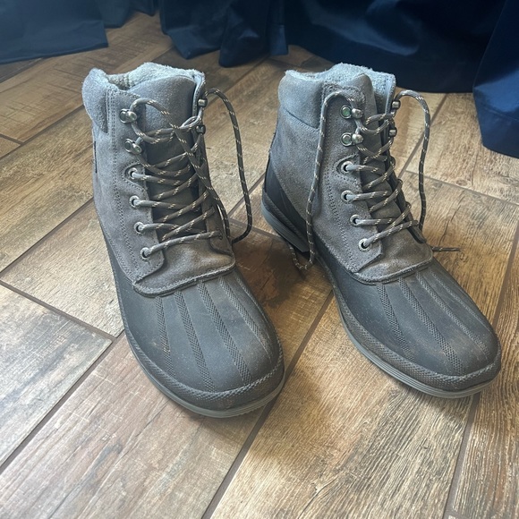 NORTIV Men's Winter Boots Mid Ankle Non Slip Insulated Warm Hiking Snow Boots - Picture 2 of 13